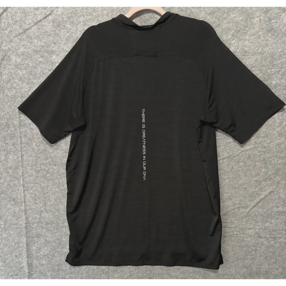 Actively Black Henley Shirt Mens Sz 2X Black Greatness in DNA Embroidered‎ Logo - Picture 2 of 10